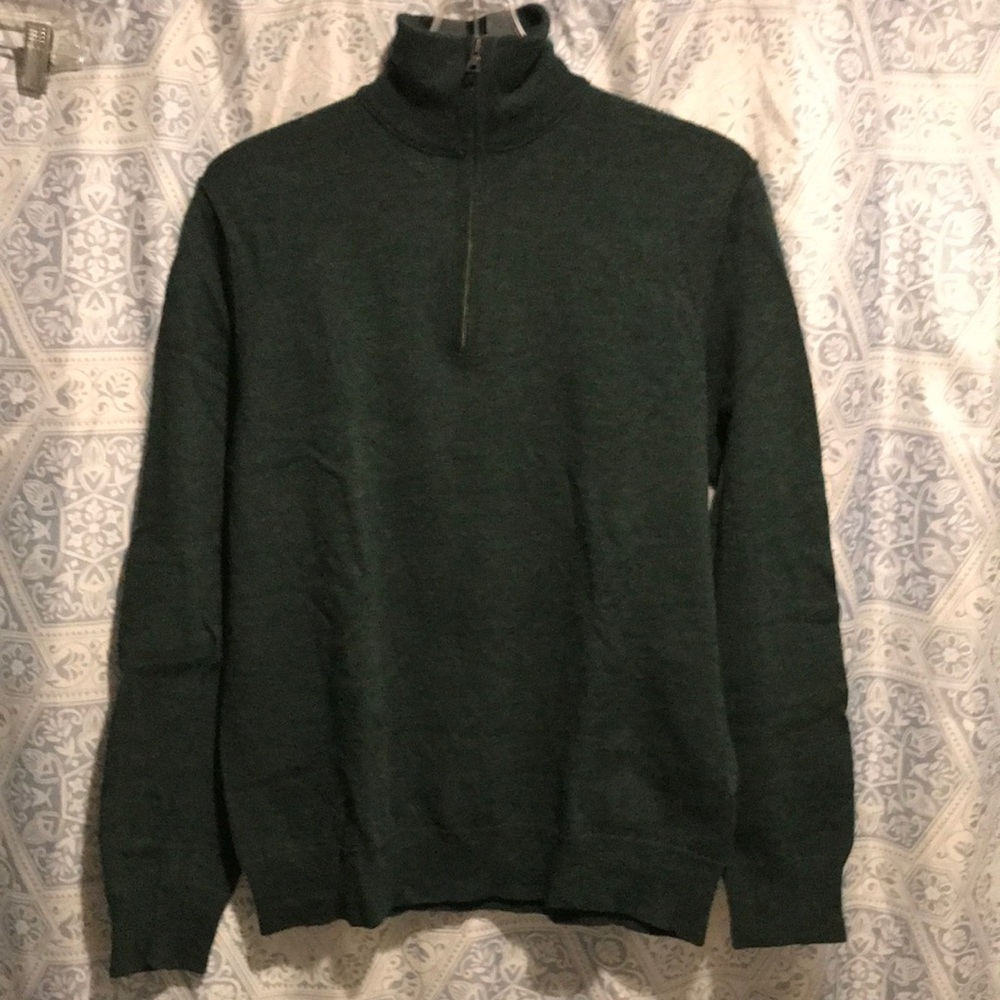 Banana Republic green quarter zip sweater